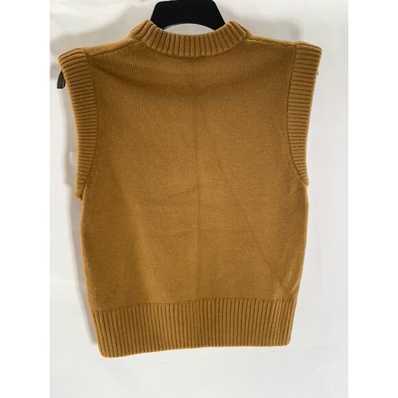 PARIS ATELIER & OTHER STORIES Women's Dark Brown Wool/Cotton Sweater Vest SZ XS - Picture 3 of 9
